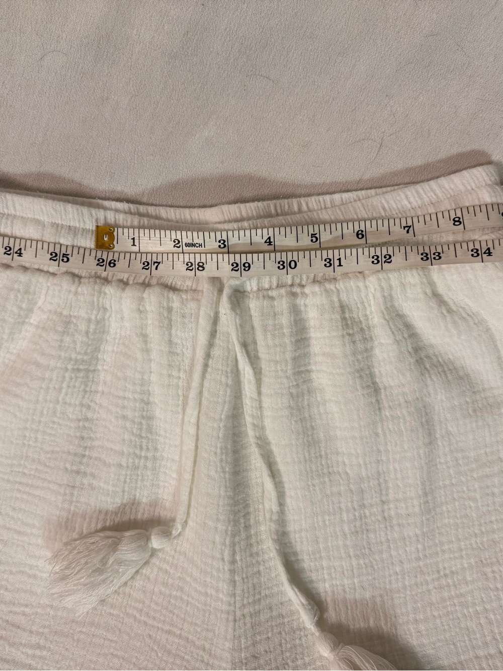 MINKPINK White Cotton Gauze Wide Leg Beach Pants XS - Picture 4 of 6